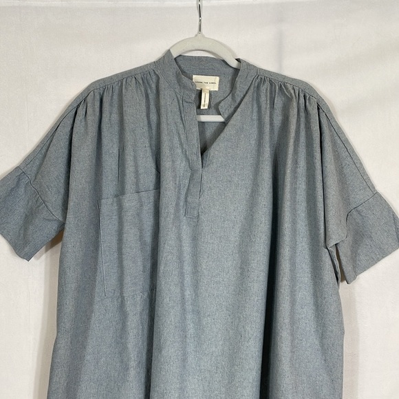 LAUDE THE LABEL Oversized Shirt Dress Chambray Size S/M Relaxed EUC - Picture 4 of 12